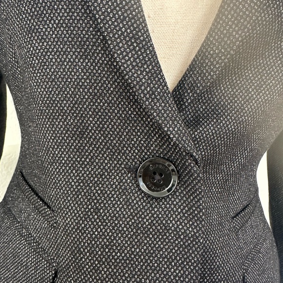 Express Design Studio Women's Black Blazer w/ Leopard Print Sleeve Liner Size 2 - Picture 4 of 11